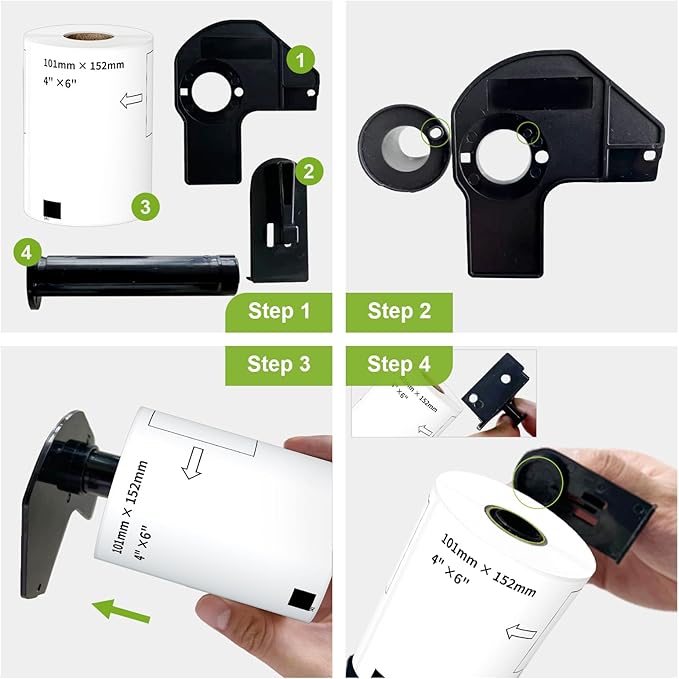 Compatible 4" x 6" Shipping Labels Replacement for DK-1241 Compatible with Brother QL Label Printers (12 Rolls + 1 Frame, 200 Labels/Roll)-DeskLoop Office