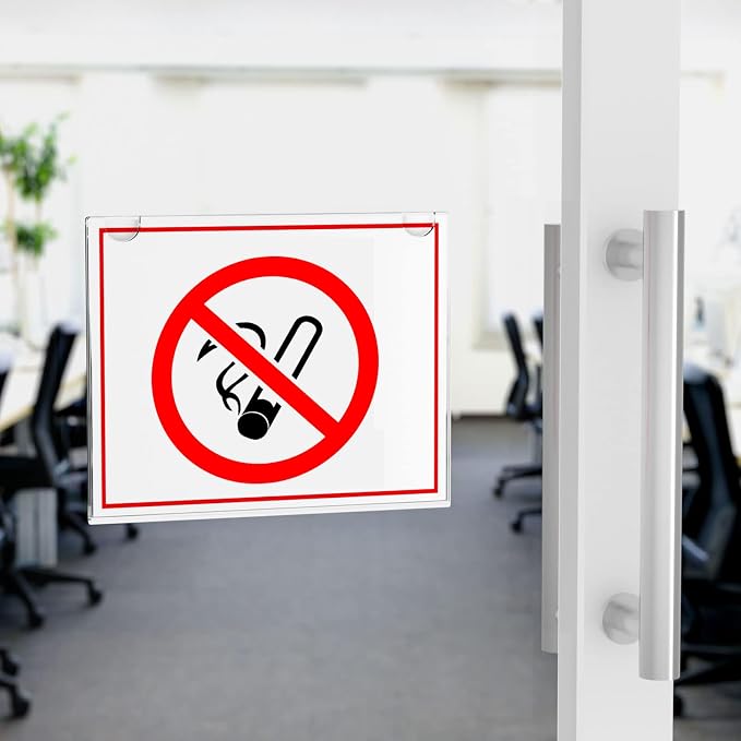 PecMuikee Acrylic Sign Holder 17 x 11 Inch, Wall Mount Sign Holders Clear - Image 7
