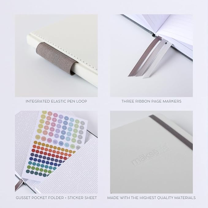 Quarterly Undated Planner - Goal Setting And Weekly Planner, Productivity Tools, Time-Management, Habit Tracker, Cream-DeskLoop Office