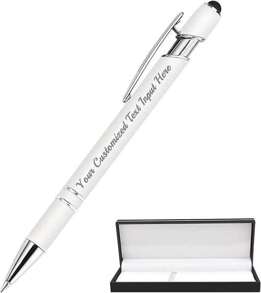 Personalized Ballpoint Pen 1pcs, Custom Pens Free Engraved Bulk with Name Logo, Soft Black Ink Stylus with Touch Metal Office, Gift for Anniversaries, Graduations, Birthdays-DeskLoop Office