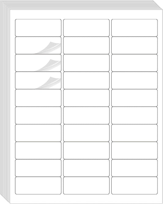 8.5"×11" Address Labels 600 Labels Sticker Paper for Laser/Inkjet Printer, 1" x 2-5/8" mailing Label- White-DeskLoop Office