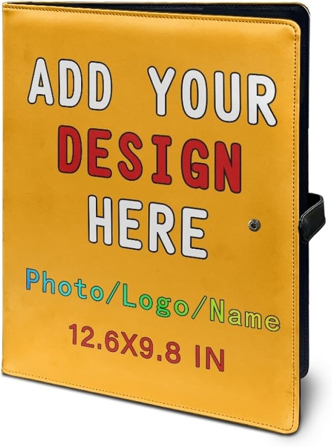 Personalized Leather Portfolio for Men Women, Custom Logo/Text/Photo Binder - Image 5