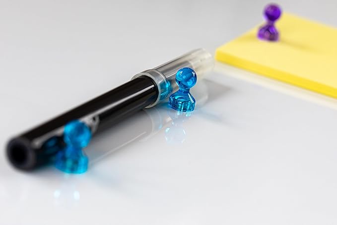 56 Colorful Magnets for Whiteboard | 7 Assorted Color Strong Push Pin Magnets | Perfect Magnetic Push Pins to use as Refrigerator Magnets, Whiteboard Magnet, Classroom Magnet-DeskLoop Office