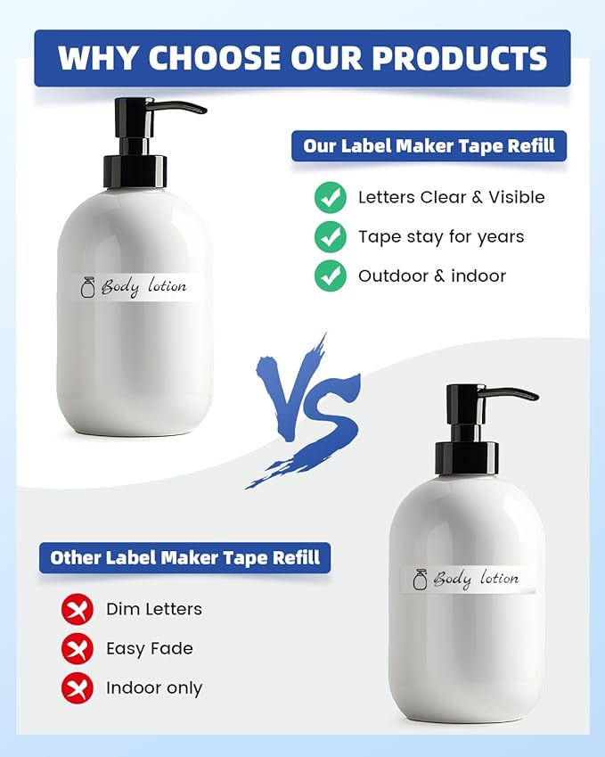 Airmall Replace for Brother Label Maker Tape TZe-231 TZe TZ Tape 12mm 0.47 Inch Laminated White TZe231 Black on White Compatible with Brother P-Touch 1/2" PT-D210 D220 H110 D400 D410 1280, 10-Pack-DeskLoop Office