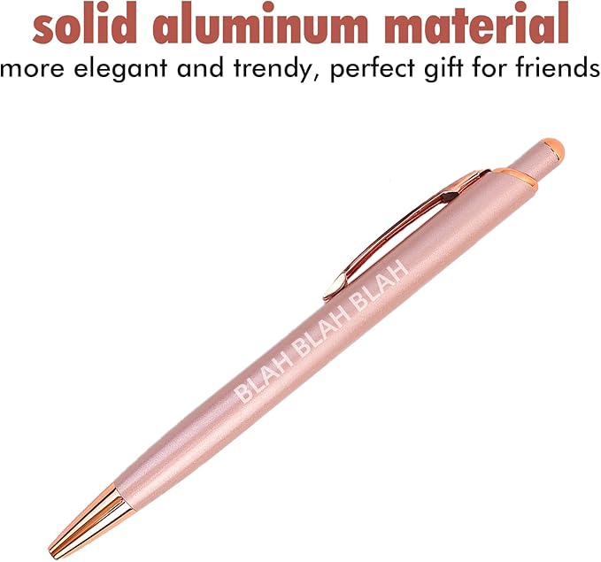 10 Pack Funny Sarcastic Ballpoint Pens, Office Snarky Metal Luxury Rose Gold Ballpoint Pen Encouraging, Office Gift, Black Ink-DeskLoop Office