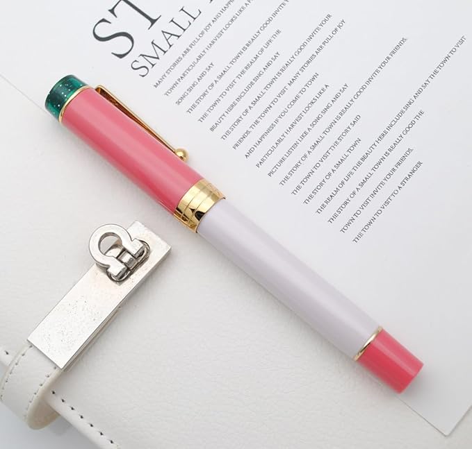 JINHAO 100 Fountain Pen with Ink Converter (Medium Nib 0.7mm, Guava)-DeskLoop Office