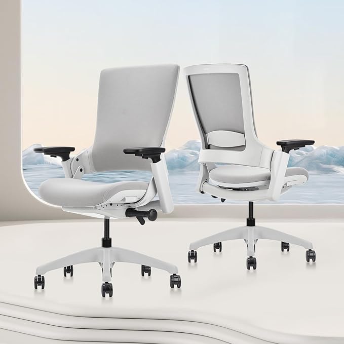 CLATINA Office Chair Swivel Executive Chair, Adjustable Ergonomic Computer Chair with 3D Armrest and Lumbar Support, Fabric Backrest Task Chair for Home Office Conference Room-DeskLoop Office