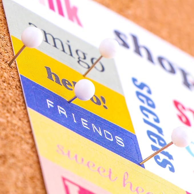 Yalis Push Pins Map Tacks 1/8-Inch Assorted Color Beads Head Map Marking Push Pins,500-count (White)-DeskLoop Office