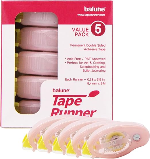 TapeRunner Double-Sided Adhesive Tape, 5/16 Inches by 315 Inches, Set of 5 Applicators-DeskLoop Office