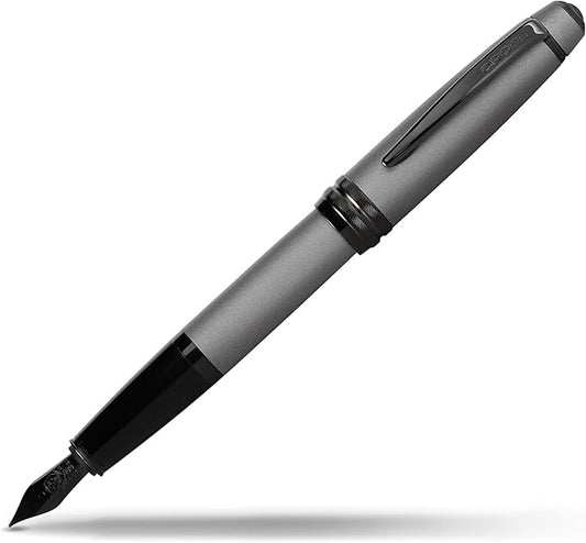Cross Bailey Refillable Fountain Presented in a Premium Gift Box - Medium Point, Black Ink, Matte Gray-DeskLoop Office