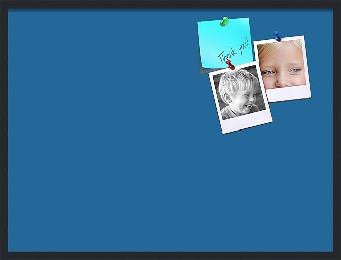 PinPix 40x30 Inch Cork Bulletin Board. This Decorative Framed Pin Board Comes with Navy Pastel Design and a Satin Black Frame. Ideal for Home Office Decor or Message Board (PinPix-1811)-DeskLoop Office