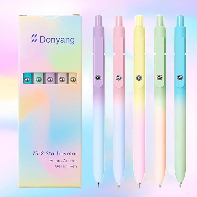 Gel Pens, 10PCS 0.7mm Gel Pens Black Ink Fine Point Smooth Writing Pens, High-End Series Ballpoint for School Office Supplies, Easter Basket Essentials, Easter Gifts for Men Women Student (Gradient)-DeskLoop Office