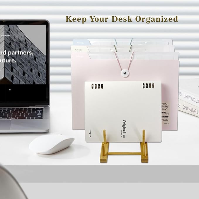 2 Pack Mail Organizer for Desk, Wood Mail Holder Countertop with 5-Slot, Small Letter Sorter File Holder,Office Desktop Envelope Organizer and Book Display Rack-DeskLoop Office