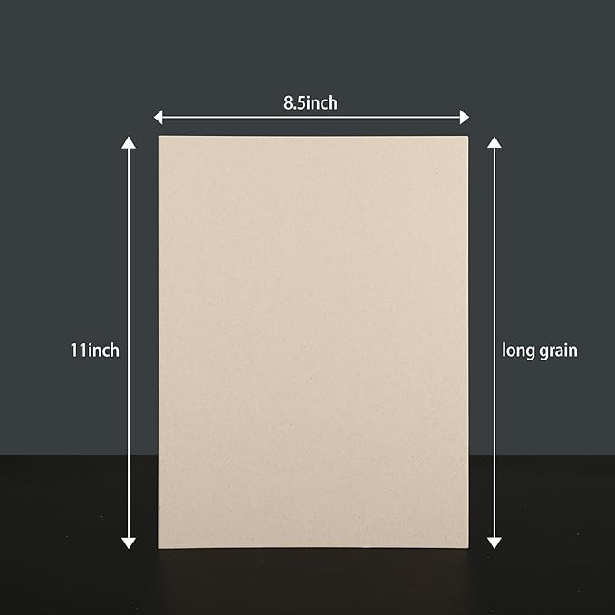 25 Pcs Book Board, Binder Board, Cover Board, Heavy Duty Chipboard for Book Binding, DIY Cardboard (Gray, 8.5 x 11 Inch 80PT)-DeskLoop Office