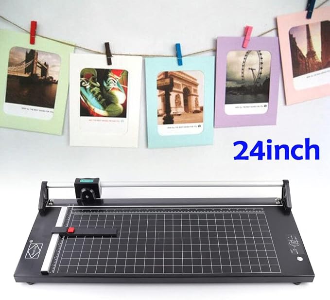 24Inch Rotary Trimmer Paper Cutter,Manual Precision Paper Cutters Trimmers Photo Paper Cutter with Automatic Paper Weighting,Self-Sharpening for Craft Paper, Card Stock and Office Paper-DeskLoop Office