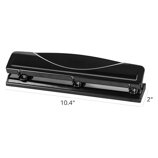 Amazon Basics 3 Hole Punch, 10 Sheet Capacity, Black-DeskLoop Office