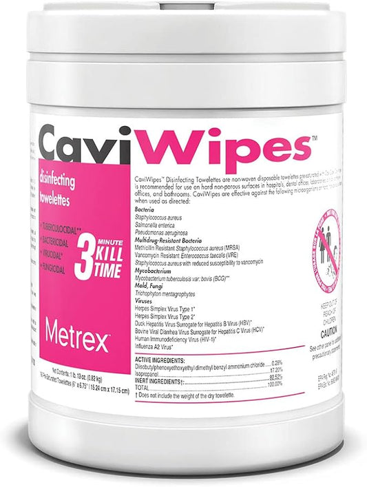 CaviWipes Disinfecting Towelettes Canister Wipes, 160 Count, White-DeskLoop Office