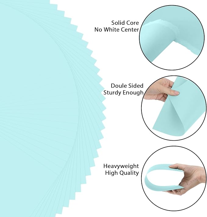 OcePor 100 Sheets Blue Cardstock Paper, Colored Printer Paper 8.5 x 11, Card Stock Thick Construction for Craft,Scrapbook,Office Printing, Invitations, Certificates,92 lb/250gsm-DeskLoop Office