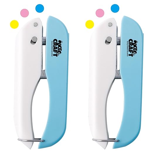 UCEC Handheld Hole Paper Punch, 1/4 Single Hole Punch One-Hole Punch, Small Hole Puncher for DIY Scrapbook Craft Paper Tags Clothing Ticket Tool (2 Pack)-DeskLoop Office