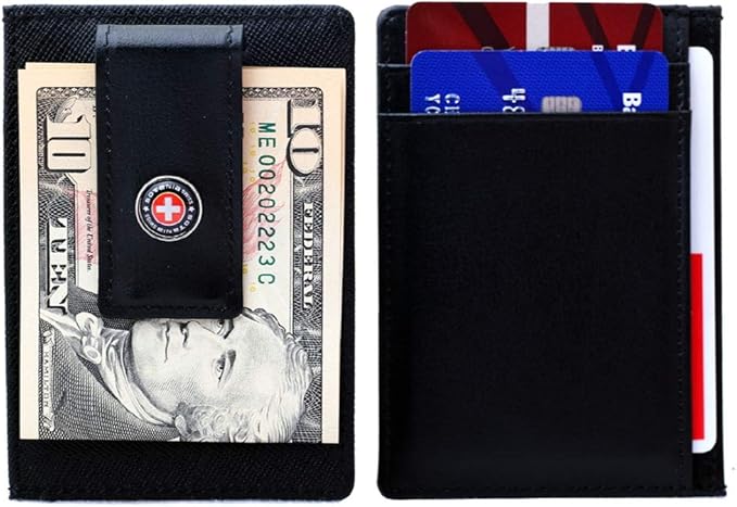 Free engraving - 24K Gold, Mens Leather Money Clips, Roller Ballpen, Ballpoint pen, Ball pen, Groomsmen Gift,Three Lines Each 20 Characters, Free Customization (Silver_Gift_Set)-DeskLoop Office