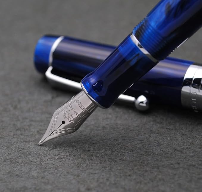 JINHAO 100 Fountain Pen with Ink Converter (Medium Nib 0.7mm, Galaxy Blue with Silver Clip)-DeskLoop Office