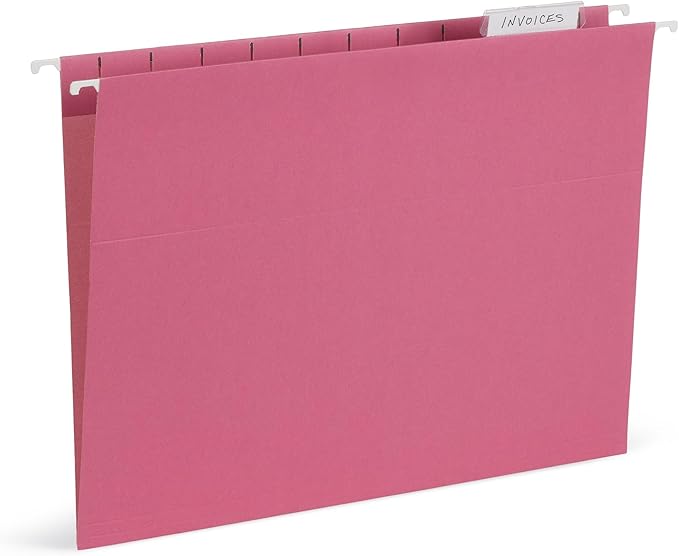 25 Blue Summit Supplies Pretty Hanging File Folders, Pastel Gem Tone Assorted Colors, Cute Hanging File Folders with Plastic Tab Inserts, Holds Letter Size Documents-DeskLoop Office