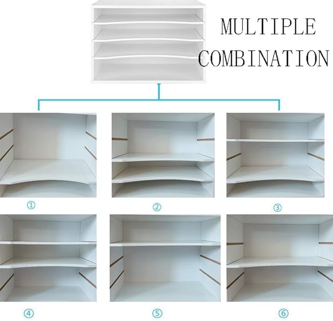 Paper Organzier Wood Desktop Organizer Storage Letter Tray File Sorter with Adjustable Shelves for Home Office-DeskLoop Office