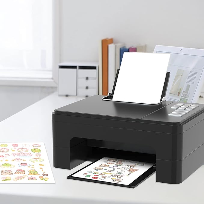 RBHK Sticker Paper, 8.5" x 11" Full Sheet Label Stickers Paper for Laser & Inkjet Printers (500 Sheets, 500 Labels)-DeskLoop Office