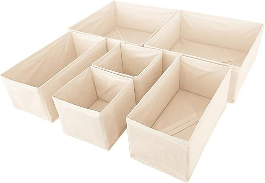 6 Pack Drawer Organizers for Clothing,Fabric Foldable Closet Organizers and Storage Dresser Drawer Dividers Storage Basket Bins for Clothes,Socks,Scarves,Ties,Underwear,Towels-DeskLoop Office