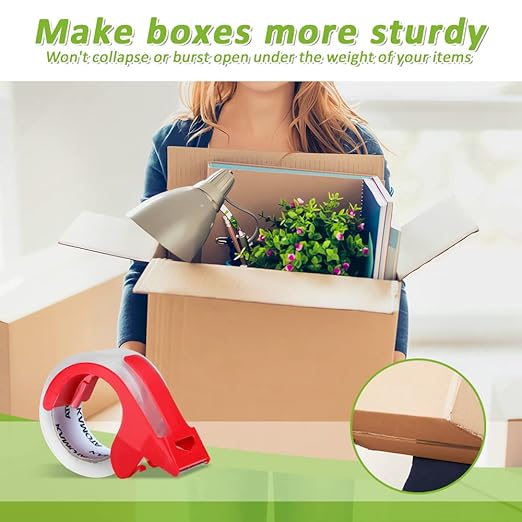 KAMOTA Packing Tape, 36 Rolls Heavy Duty Clear Packaging Tape for Shipping Packaging Moving Sealing, 1.88 inches Wide, 65 Yards Per Roll, Total 2340 Yards with 4 Dispensers-DeskLoop Office