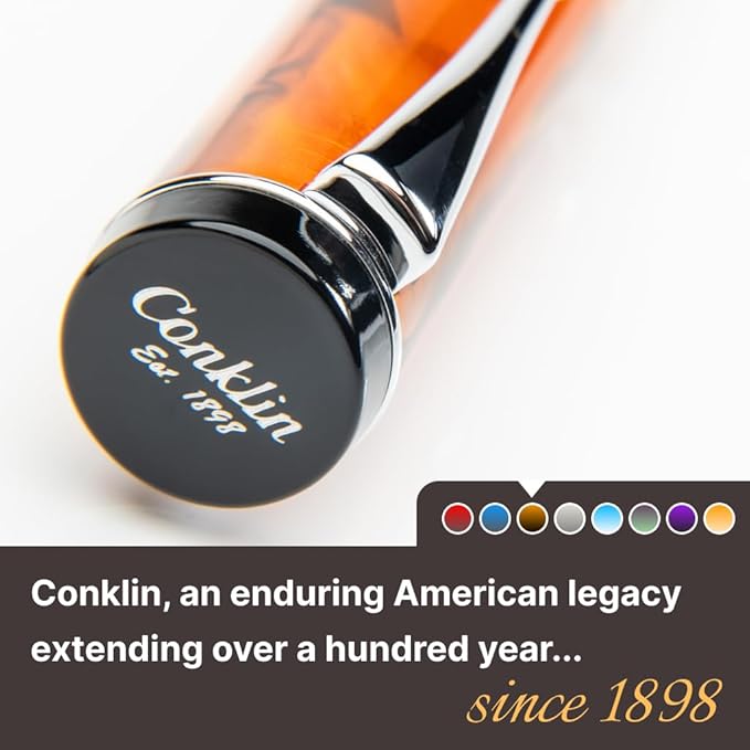Conklin Duragraph Fountain Pen Amber - Broad Nib, Luxury Writing Instrument with Warm Amber Finish-DeskLoop Office