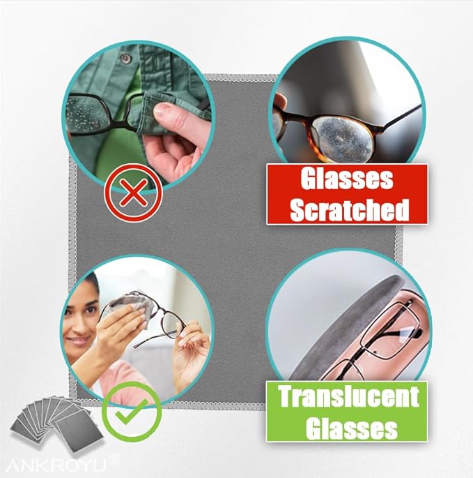10 Cleaning Cloth, Hearing Aid Cleaning Wipes, Microfiber Dust Remover, Reusable Glasses Cleaning Wipes, Clean Dry Wipes for Glasses, Lens, Screens & More-DeskLoop Office