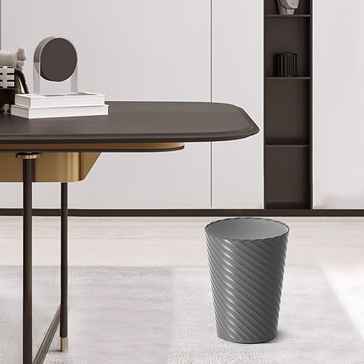 Bathroom Trash Can, 3 Pack 1.8 Gallons Small Trash Can with Trash Bags, Bathroom Garbage Can, Plastic Trash Bin, Round Waste Basket for Bath,Bedroom, Office, Kitchen, Room, Compact Space (Grey)-DeskLoop Office