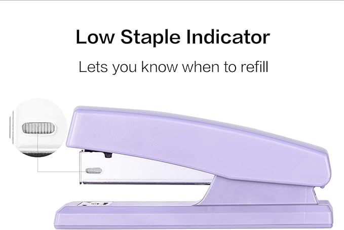 Deli Stapler, Desktop Staplers with 640 Staples, Office Stapler, 25 Sheet Capacity, Purple-DeskLoop Office