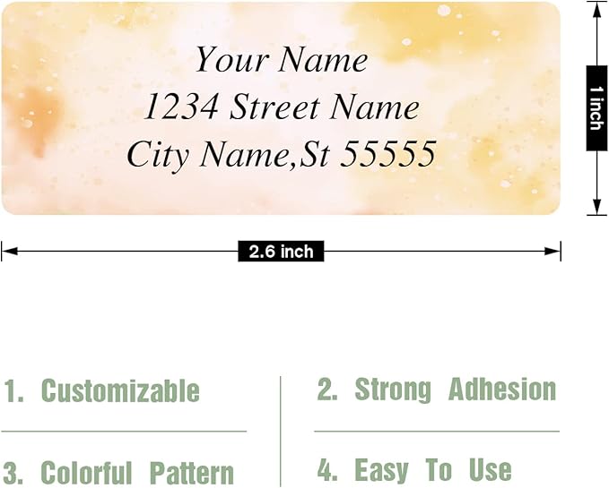 Return Address Labels - Personalized Address Labels, Custom Address Labels Colorful Patterns, Can Be Used for Box, Paper, Plastic, Glass, Metal (2.6x1 Inch, Set of 400, Matte Silver)