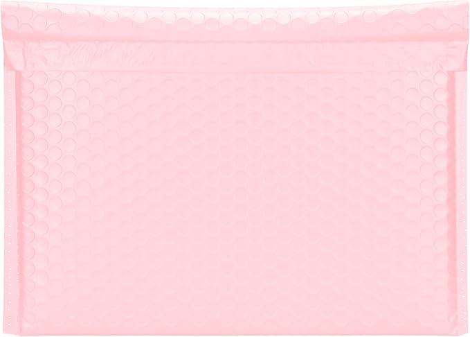 Light Pink Side-Loading Bubble Mailers 12 x 9 Inches,Self-Seal Padded Mailing Envelopes, Pack of 27-DeskLoop Office