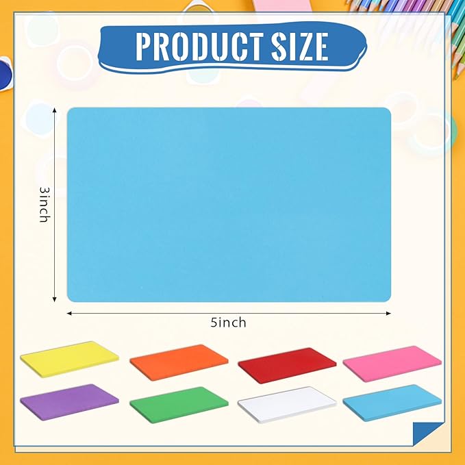 120 Pcs Dry Erase Index Cards Notecards Blank Reusable Flash Cards Sheets Game Cards Study Business Note Cards for School Office Housework Taking To Do List(Rainbow, 3 x 5 Inch)