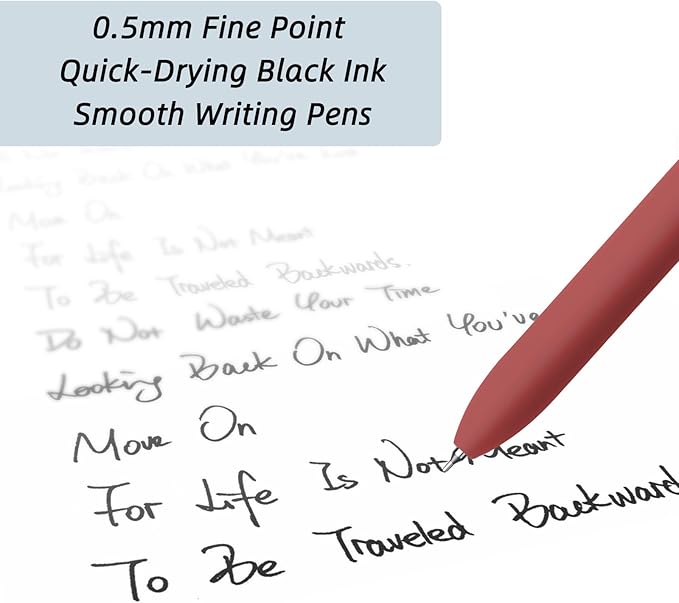 Gel Pens, 12 Pcs 0.5mm Fine Point Smooth Writing Pens Cute Pens, High-End Series Black Ink Pens for Journaling Note Taking, School Office Supplies for Women Men (12 Pcs Gold Mixed colors)-DeskLoop Office