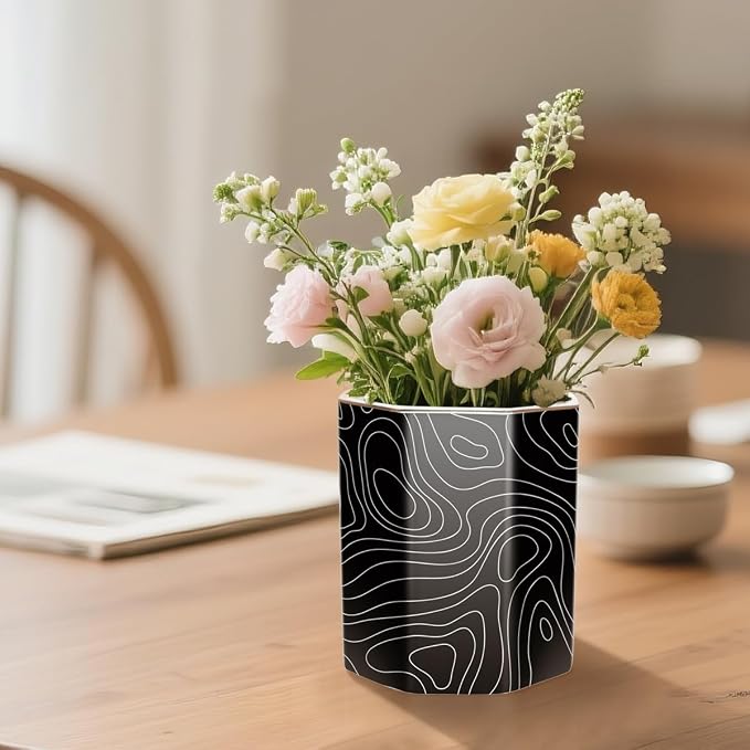 Black Pen Holder, Pencil Cup for Desk, Cute Desk Organizer, Durable Ceramic - Image 7