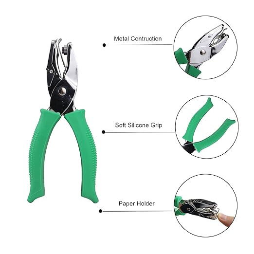 1/6 Inch Square Shape Hole Puncher, Handheld Single Hole Paper Punch, One Hole Paper Punch for DIY Craft Paper Scrapbook Puncher Hand Tool-DeskLoop Office