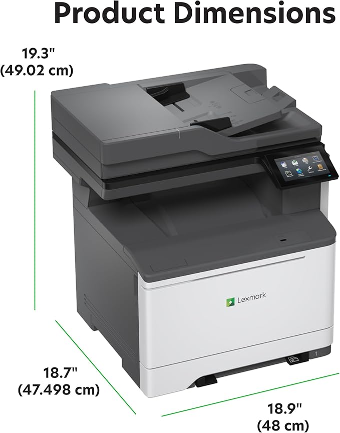 LexmarkCX532adwe MFP Color Laser Printer with Touch Screen, Laser Printer Technology, USB connectivity, and Color Output.(50M7040)-DeskLoop Office