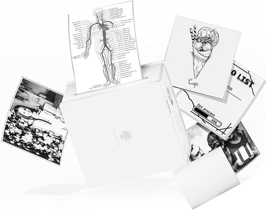 Phomemo Mini Sticker Printer- Mini Printer Sticker Maker Machine M02, Print Pods Suitable for Creative DIY, Diaries, Photos, Study Notes, Portable Thermal Inkless Label Maker for Home/Travel, White-DeskLoop Office