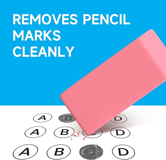 72 Pack Pink Erasers Bulk, Large Pencil Erasers for School, Classroom, Teacher, Homeschool, and Office Supplies-DeskLoop Office