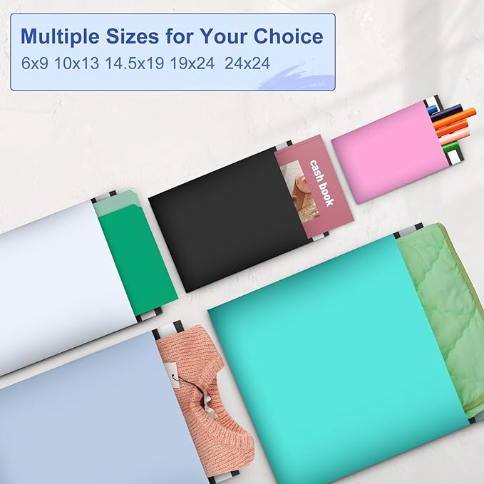 Large Poly Mailers 19x24 Inch 100 Pack, Shipping Bags for Clothing with Self-Sealing Tear-Resistant, Waterproof Poly Bags, Mailing Envelopes for Small Business (Light Blue)-DeskLoop Office