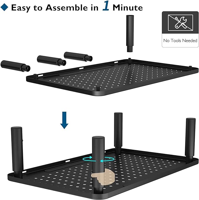 BONTEC 2 Pack 3 Height Adjustable Monitor Stand Riser with Pen Holder, Ergonomic Metal Laptop Stand with Cable Management, Desktop Stand for Computer, Printer, Monitor, Laptop, Black Steel, 14.5 in-DeskLoop Office