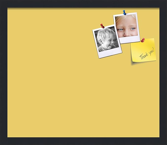 PinPix 20x17 Inch Cork Bulletin Board. This Decorative Framed Pin Board Comes with Honey Pastel Design and a Satin Black Frame. Ideal for Home Office Decor or Message Board (PinPix-1810)-DeskLoop Office