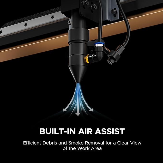 OMTech 90W CO2 Laser Engraver, 28"x20" Cutting & Engraving Machine with Air Assist, 4-Way Pass, Caster Wheels, RDWorks, for Wood, Glass, Acrylic, Leather, Cardboard-DeskLoop Office