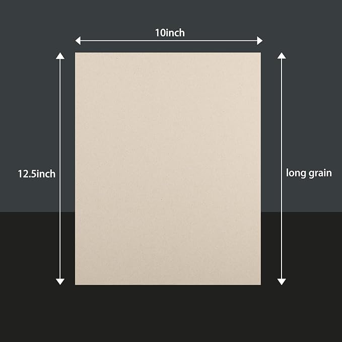 25 Pcs Book Board, Binder Board, Cover Board, Heavy Duty Chipboard for Book Binding, DIY Cardboard (Gray, 10 x 12.5 Inch 80PT)-DeskLoop Office