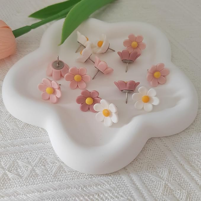 30 Pcs Cute Flower Push Pins, Flower Designs Decorative Thumb Tacks, Colorful - Image 7
