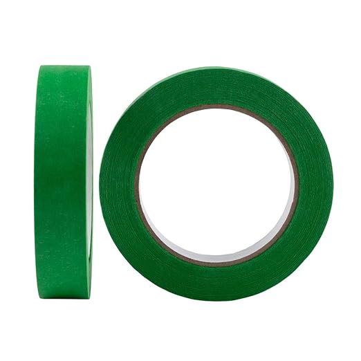 Lichamp 10 Pack Green Painters Tape 1 inch, Medium Adhesive Green Masking Tape Bulk Multi Pack, 1 inch x 55 Yards x 10 Rolls (550 Total Yards)-DeskLoop Office